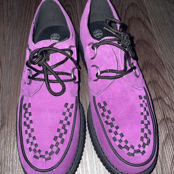 T.U.K. Purple Suede Creepers Size US - Picture 3 of 3